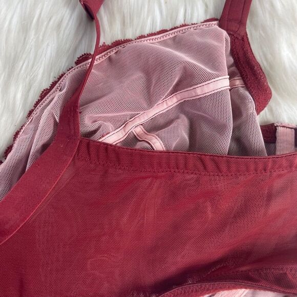 Cacique Wine Red Lace Full Coverage Unlined Bra Sz 44DD - Picture 5 of 8